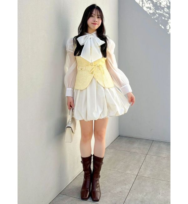 dazzlin「ジレレイヤードコンビミニワンピース」|ワンピース|