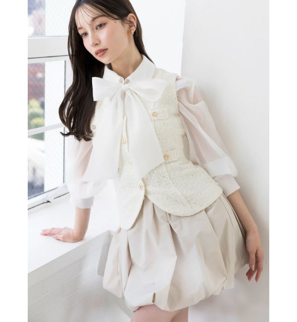 dazzlin「ジレレイヤードコンビミニワンピース」|ワンピース|