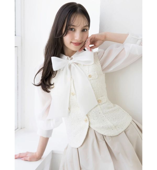 dazzlin「ジレレイヤードコンビミニワンピース」|ワンピース|