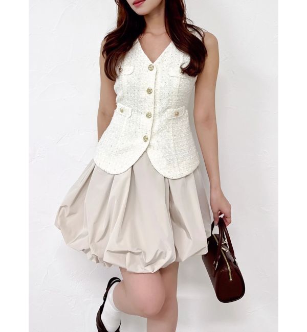 dazzlin「ジレレイヤードコンビミニワンピース」|ワンピース|