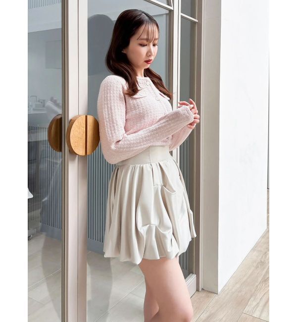 dazzlin「スプリングニットジャケット」|ノーカラージャケット|