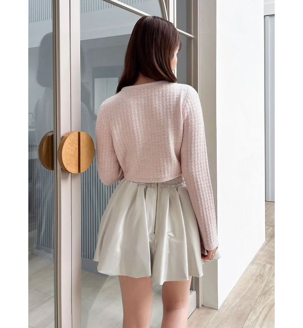 dazzlin「スプリングニットジャケット」|ノーカラージャケット|