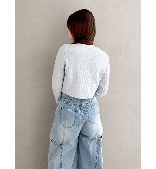 dazzlin「スプリングニットジャケット」|ノーカラージャケット|