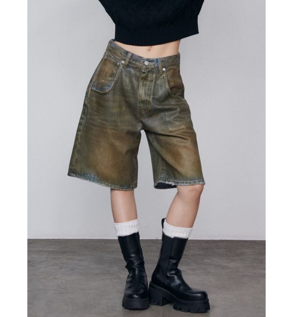 EMODA「ヴィンテージライクデニムハーフパンツ」|デニム|