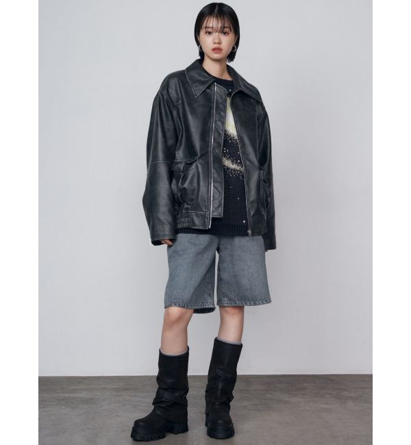 EMODA「ヴィンテージライクデニムハーフパンツ」|デニム|