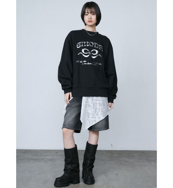 EMODA「ヴィンテージライクデニムハーフパンツ」|デニム|