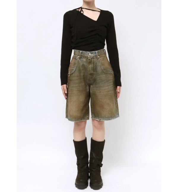 EMODA「ヴィンテージライクデニムハーフパンツ」|デニム|