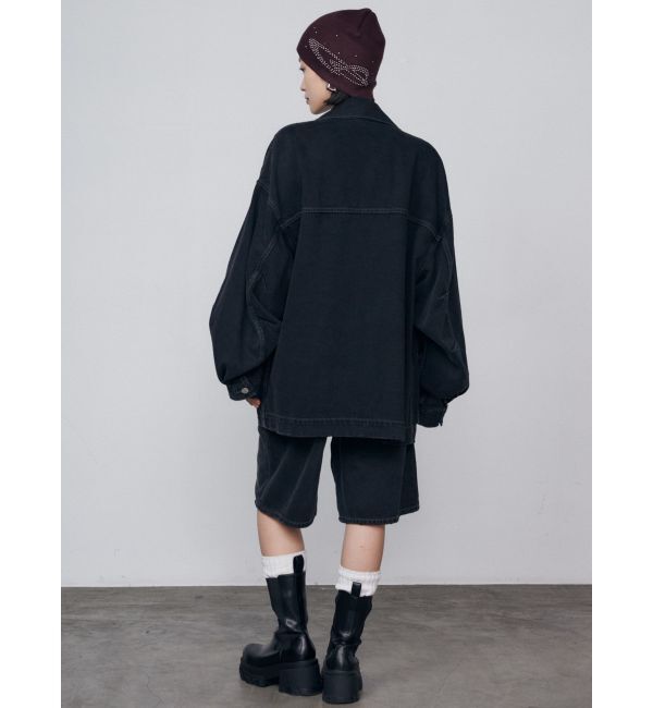 EMODA「ヴィンテージライクデニムハーフパンツ」|デニム|