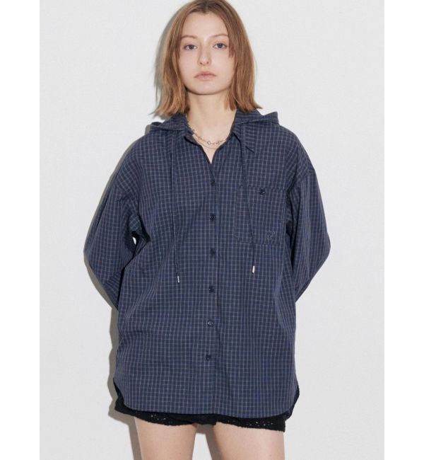 EMODA「ワイドボディフーディシャツ」|シャツ・ブラウス|ネイビー