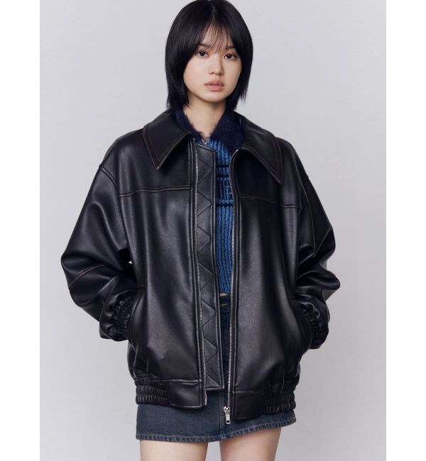 EMODA「フェイクレザーオーバーブルゾン」|ブルゾン・スタジャン|