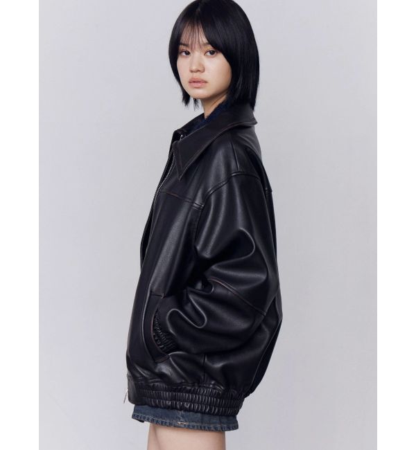 EMODA「フェイクレザーオーバーブルゾン」|ブルゾン・スタジャン|