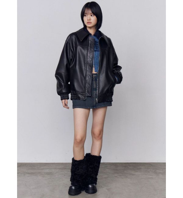 EMODA「フェイクレザーオーバーブルゾン」|ブルゾン・スタジャン|