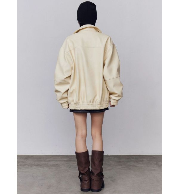 EMODA「フェイクレザーオーバーブルゾン」|ブルゾン・スタジャン|