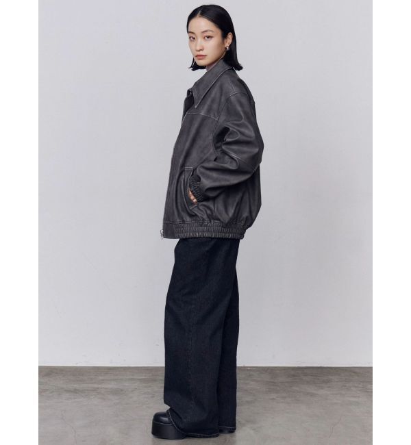 EMODA「フェイクレザーオーバーブルゾン」|ブルゾン・スタジャン|