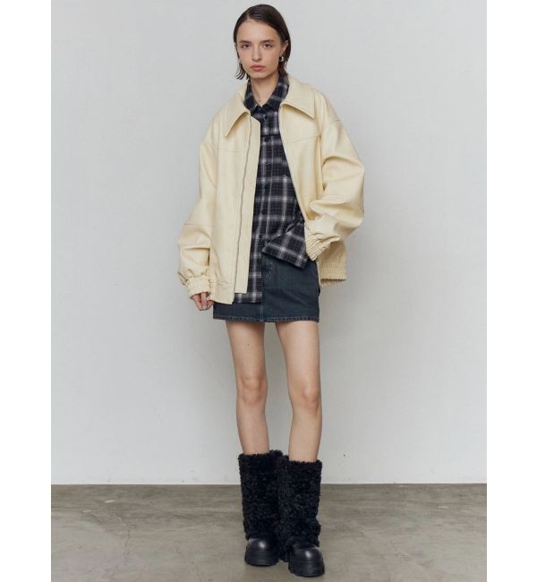 EMODA「フェイクレザーオーバーブルゾン」|ブルゾン・スタジャン|