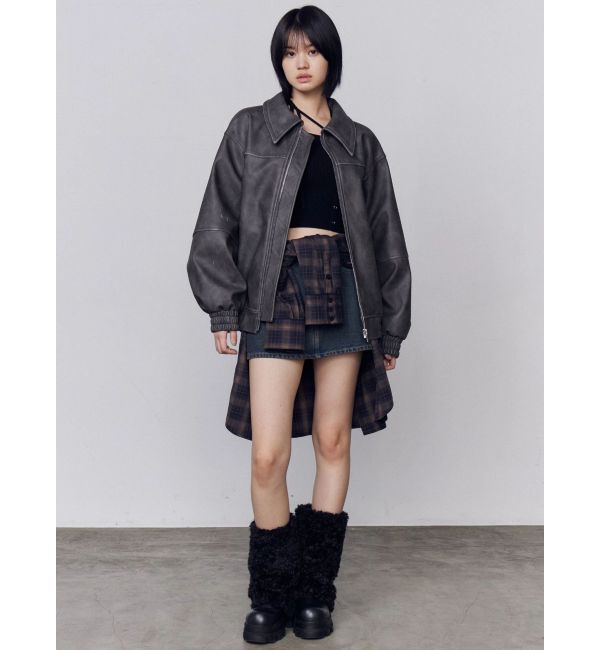 EMODA「フェイクレザーオーバーブルゾン」|ブルゾン・スタジャン|