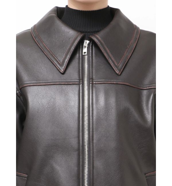 EMODA「フェイクレザーオーバーブルゾン」|ブルゾン・スタジャン|