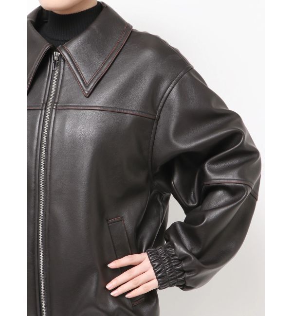 EMODA「フェイクレザーオーバーブルゾン」|ブルゾン・スタジャン|