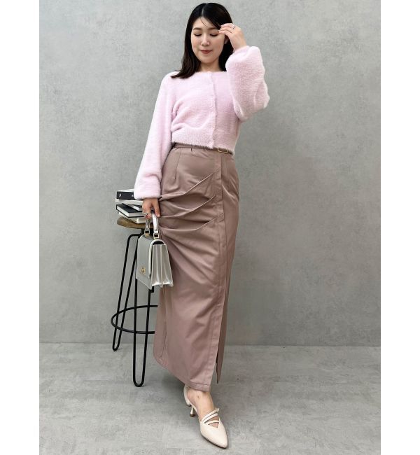 MERCURYDUO「ミニシャギーロングスリーブニットカーディガン」|カーディガン|