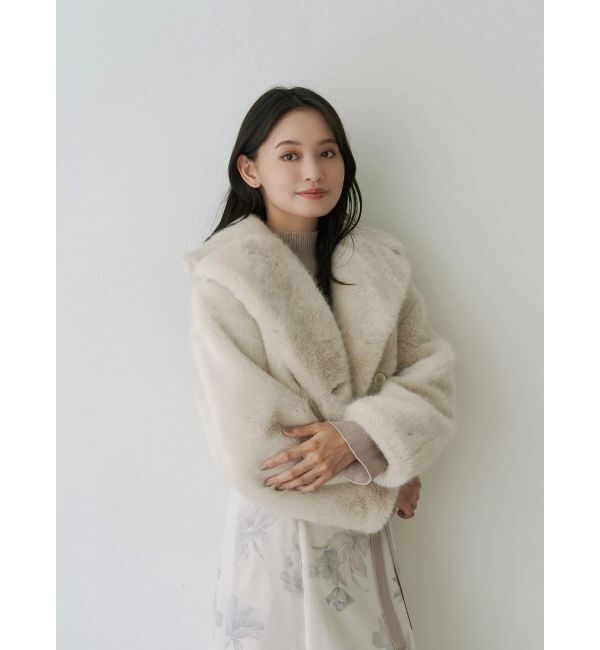 MERCURYDUO「テーラードカラーフェイクファーショートコート」|その他|