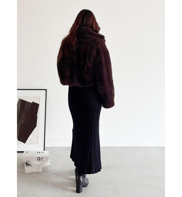 MERCURYDUO「テーラードカラーフェイクファーショートコート」|その他|