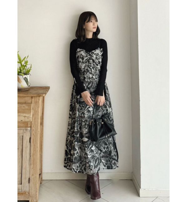 MERCURYDUO「フレアスリーブハイネックリブニット」|ニット・セーター|