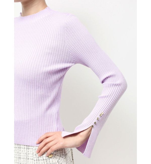 MERCURYDUO「フレアスリーブハイネックリブニット」|ニット・セーター|