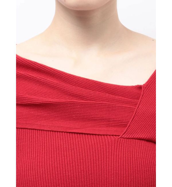 MERCURYDUO「アシメドレープコンパクトニット」|ニット・セーター|