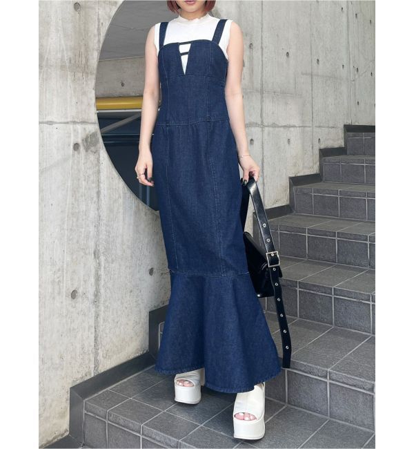 MURUA「デニムジャンパースカート」|ワンピース|インディゴ