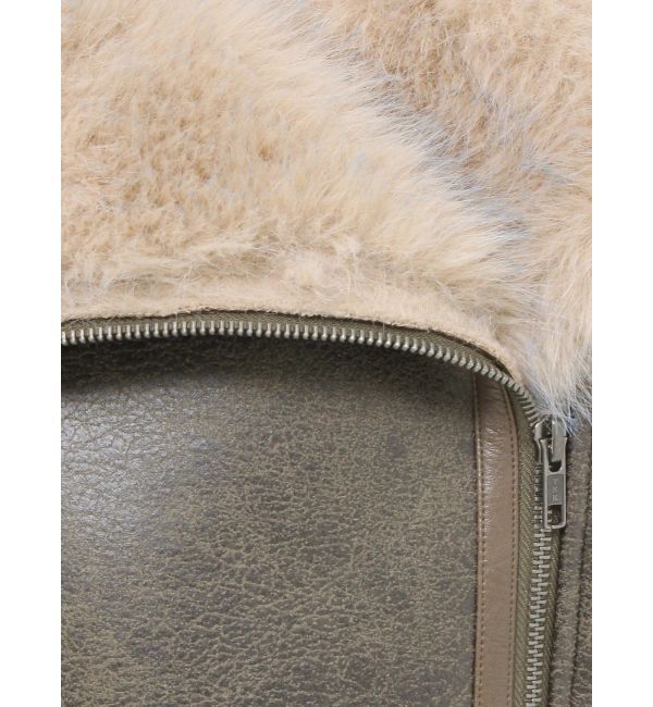 MURUA「アンイーブンショートフェイクムートンジャケット」|ブルゾン・スタジャン|