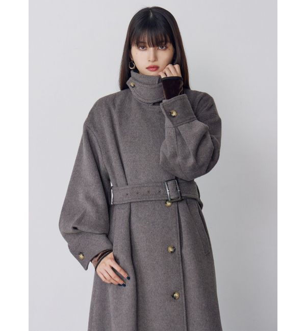 MURUA「スタンドネックダブルカラーコート」|ステンカラーコート|