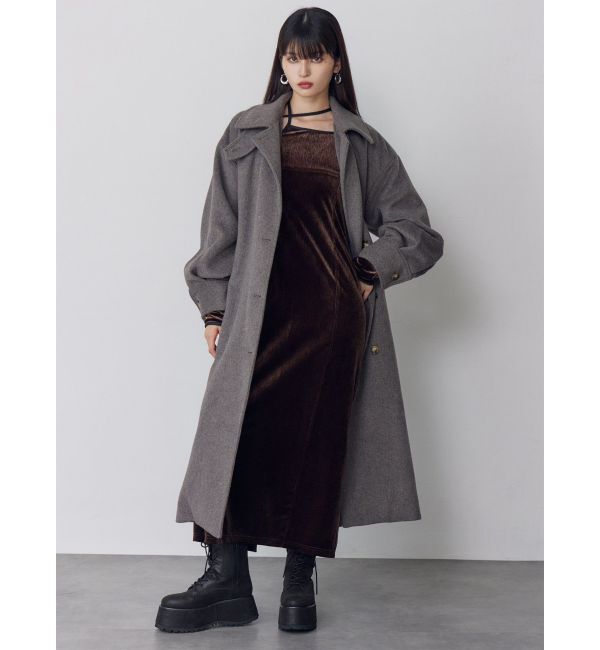 MURUA「スタンドネックダブルカラーコート」|ステンカラーコート|