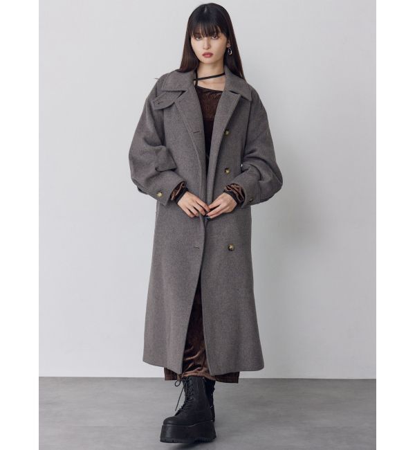MURUA「スタンドネックダブルカラーコート」|ステンカラーコート|