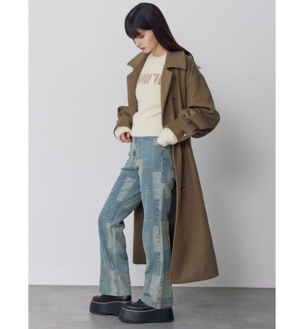 MURUA「スタンドネックダブルカラーコート」|ステンカラーコート|