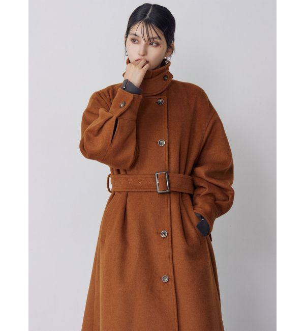 MURUA「スタンドネックダブルカラーコート」|ステンカラーコート|