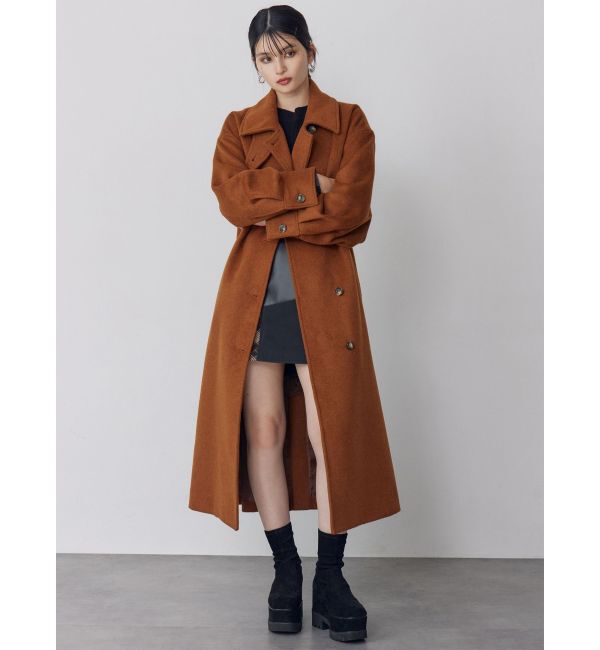 MURUA「スタンドネックダブルカラーコート」|ステンカラーコート|