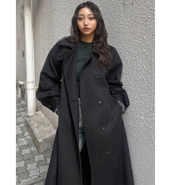 MURUA「スタンドネックダブルカラーコート」|ステンカラーコート|