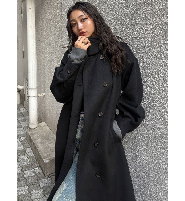 MURUA「スタンドネックダブルカラーコート」|ステンカラーコート|