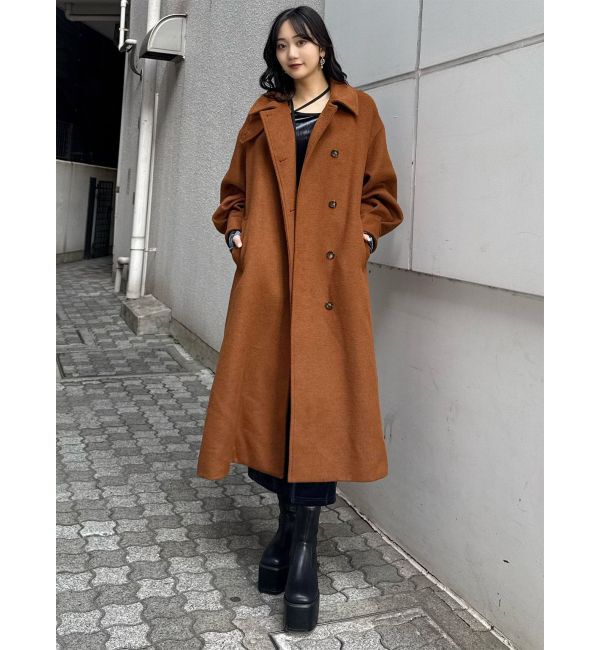 MURUA「スタンドネックダブルカラーコート」|ステンカラーコート|