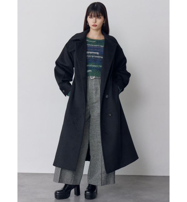 MURUA「スタンドネックダブルカラーコート」|ステンカラーコート|