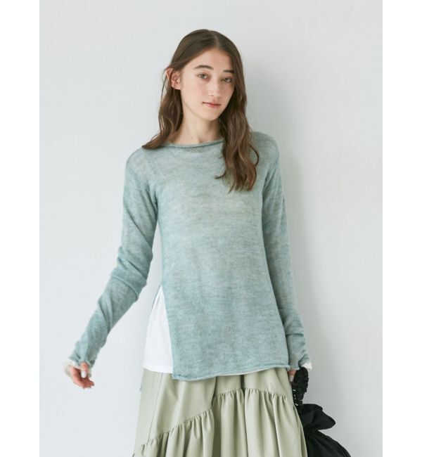 Ungrid「モヘア混シアーニット」|ニット・セーター|ブルー