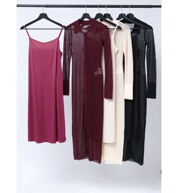 LAGUNAMOON「オープンワークパターンカラーニットワンピース」|ワンピース|