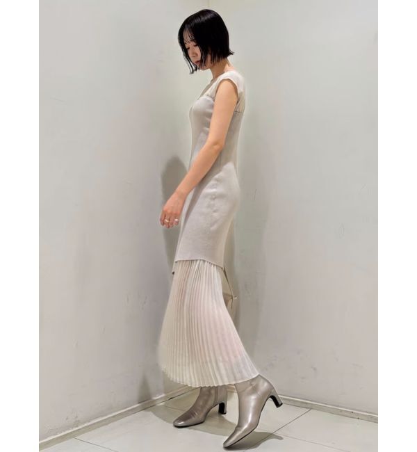 LAGUNAMOON「シフォンプリーツニットドッキングワンピース」|ワンピース|