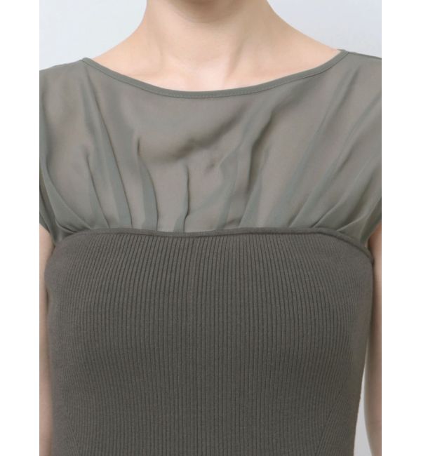 LAGUNAMOON「シフォンプリーツニットドッキングワンピース」|ワンピース|