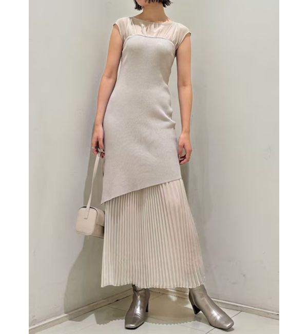 LAGUNAMOON「シフォンプリーツニットドッキングワンピース」|ワンピース|