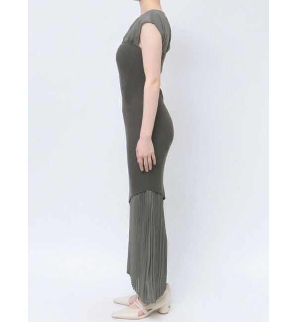 LAGUNAMOON「シフォンプリーツニットドッキングワンピース」|ワンピース|