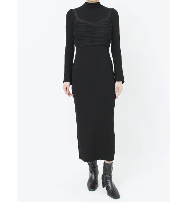 LAGUNAMOON「チュールビスチェセットニットワンピース」|ワンピース|