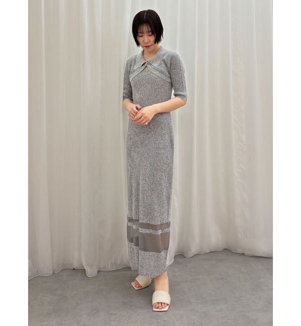 LAGUNAMOON「【riiさんコラボカラー・サイズあり】クロップドカーデセットニットワンピース」|ワンピース|