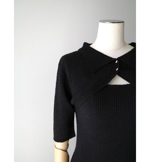 LAGUNAMOON「【riiさんコラボカラー・サイズあり】クロップドカーデセットニットワンピース」|ワンピース|