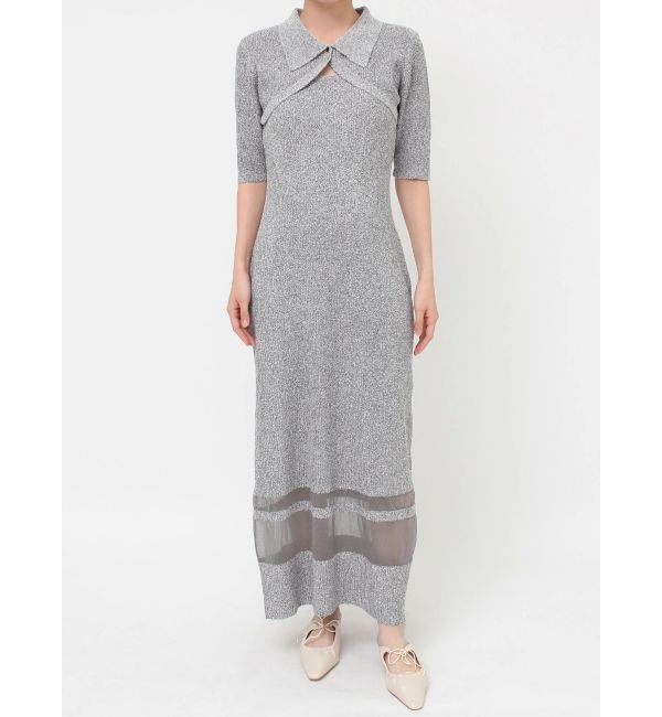 LAGUNAMOON「【riiさんコラボカラー・サイズあり】クロップドカーデセットニットワンピース」|ワンピース|